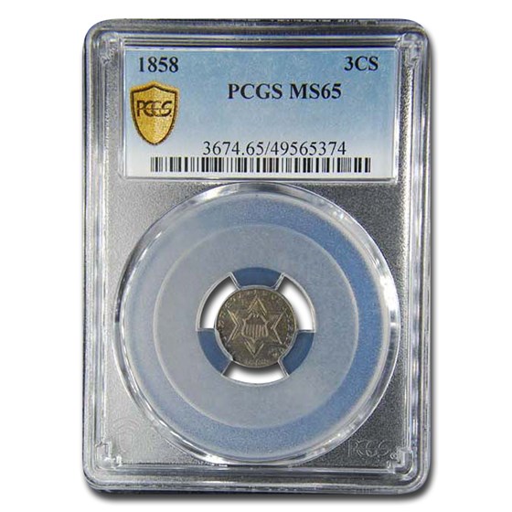 1858 Three Cent Silver MS-65 PCGS 1858 Three Cent Silver MS-65 PCGS