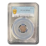 1858 Three Cent Silver MS-66 PCGS