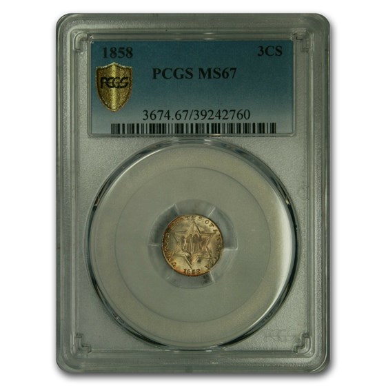 1858 Three Cent Silver MS-67 PCGS 1858 Three Cent Silver MS-67 PCGS