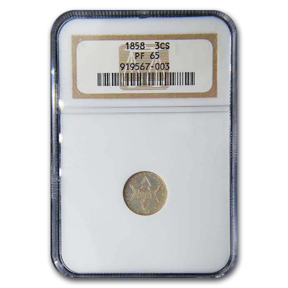 1858 Three Cent Silver PF-65 NGC