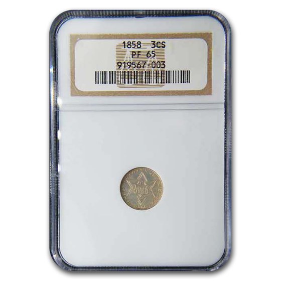 1858 Three Cent Silver PF-65 NGC 1858 Three Cent Silver PF-65 NGC