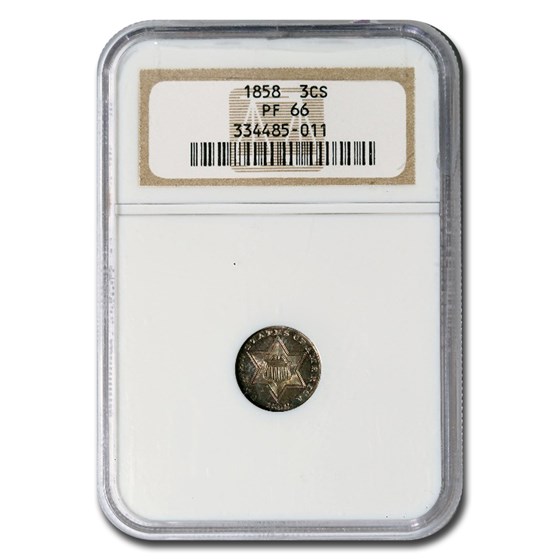 1858 Three Cent Silver PF-66 NGC