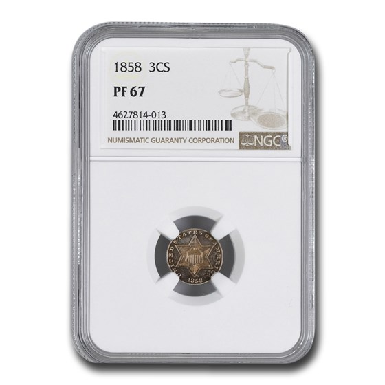 1858 Three Cent Silver PF-67 NGC 1858 Three Cent Silver PF-67 NGC