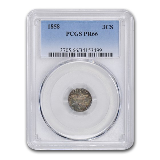 1858 Three Cent Silver PR-66 PCGS 1858 Three Cent Silver PR-66 PCGS