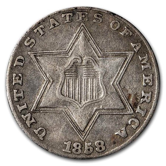 1858 Three Cent Silver VF 1858 Three Cent Silver VF