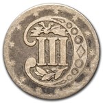 1858 Three Cent Silver VG