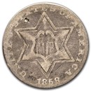 1858 Three Cent Silver VG
