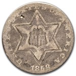 1858 Three Cent Silver VG