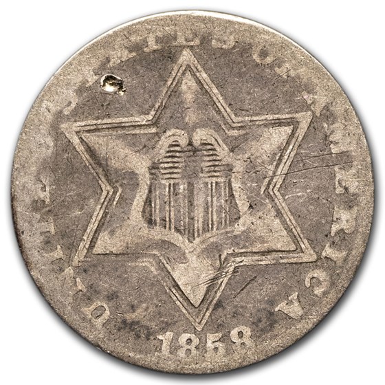 1858 Three Cent Silver VG 1858 Three Cent Silver VG