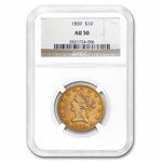 1859 $10 Liberty Gold Eagle AU-50 NGC