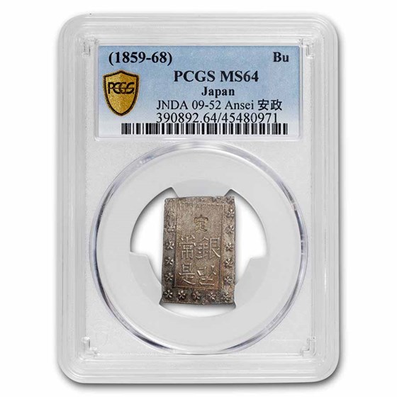 1859-1868 Japan Silver Bu Rectangular MS-64 PCGS 1859-1868 Japan Silver Bu Rectangular MS-64 PCGS
