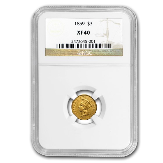 1859 $3 Gold Indian Princess XF-40 NGC 1859 $3 Gold Indian Princess XF-40 NGC