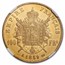 1859-A France Gold 100 Francs Napoleon III AU-58 NGC