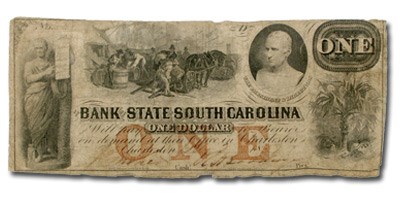 1859 Bank of State of SC @ Charleston, SC $1.00 SC-45 VG 1859 Bank of State of SC @ Charleston, SC $1.00 SC-45 VG