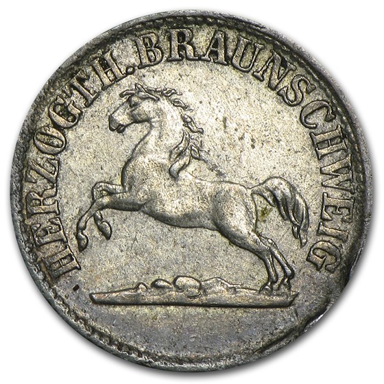 1859 Brunswick-Wolfenbuttel Silver 1/2 Groschen EF 1859 Brunswick-Wolfenbuttel Silver 1/2 Groschen EF