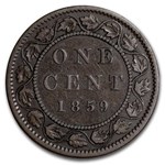 1859 Canada Large Cent Victoria Avg Circ