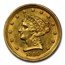 1859-D $2.50 Liberty Gold Quarter Eagle MS-60 PCGS