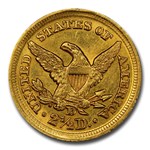 1859-D $2.50 Liberty Gold Quarter Eagle MS-60 PCGS
