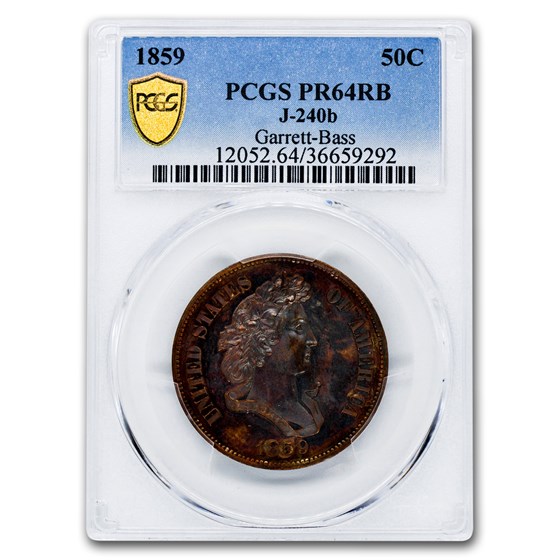 1859 French Head Liberty Half Dollar Pattern PF-64BN PCGS (J-240) 1859 French Head Liberty Half Dollar Pattern PF-64BN PCGS (J-240)