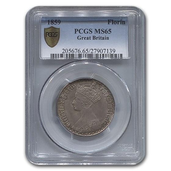 1859 Great Britain Silver Florin Victoria MS-65 PCGS 1859 Great Britain Silver Florin Victoria MS-65 PCGS