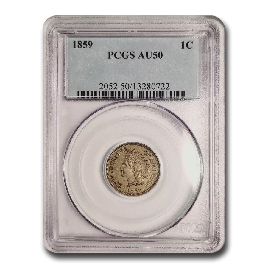 1859 Indian Head Cent AU-50 PCGS