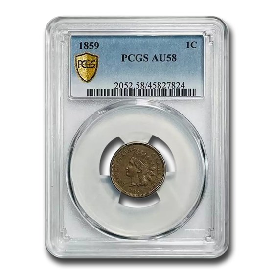 1859 Indian Head Cent AU-58 PCGS 1859 Indian Head Cent AU-58 PCGS