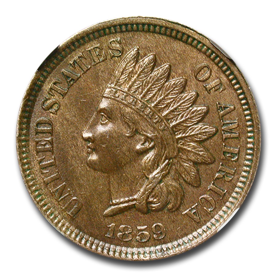 1859 Indian Head Cent MS-61 NGC