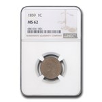 1859 Indian Head Cent MS-62 NGC