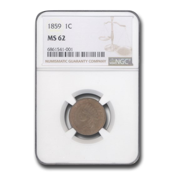 1859 Indian Head Cent MS-62 NGC 1859 Indian Head Cent MS-62 NGC