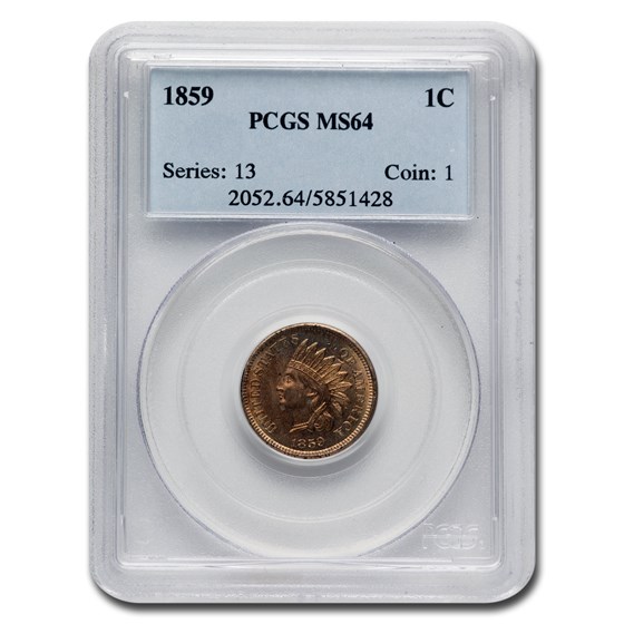 1859 Indian Head Cent MS-64 PCGS