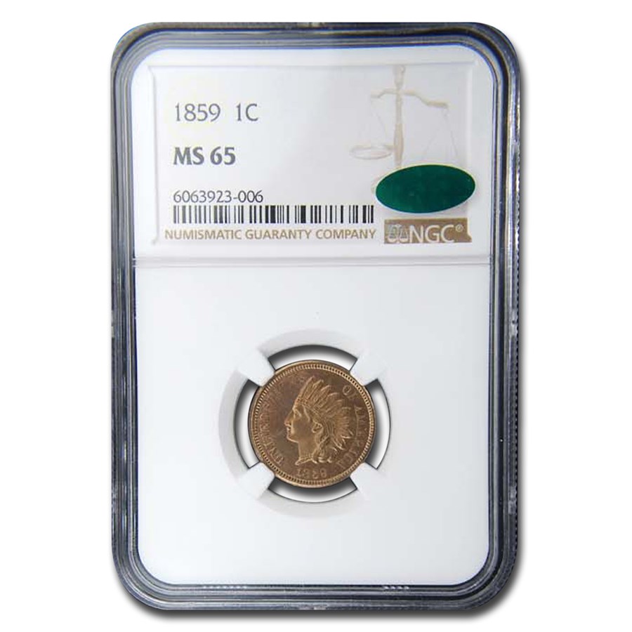 1859 Indian Head Cent MS-65 NGC CAC