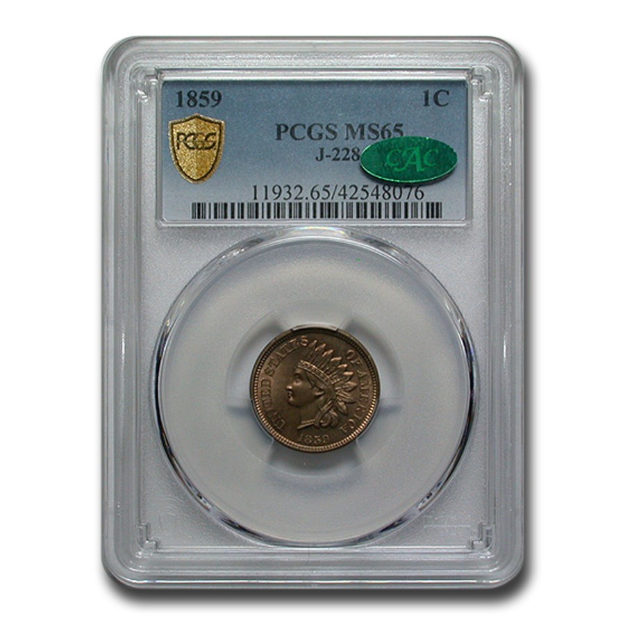 Buy 1859 Indian Head Pattern Cent MS-65 PCGS CAC (J-228) | APMEX