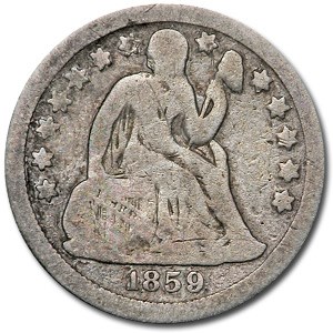 1859 Liberty Seated Dime Good 1859 Liberty Seated Dime Good