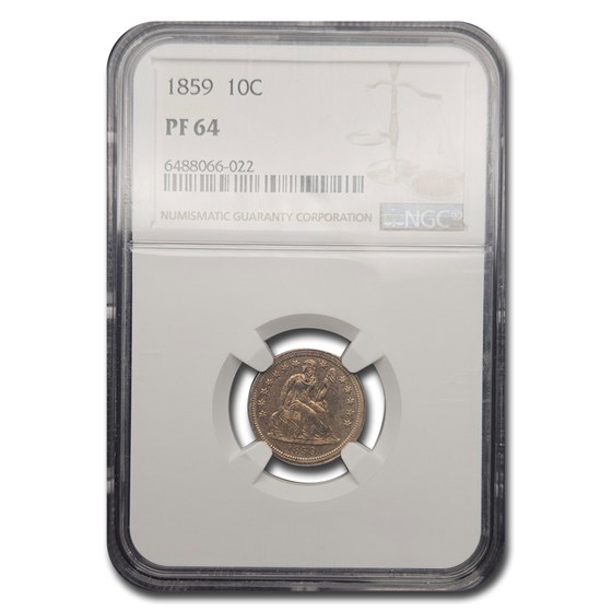 1859 Liberty Seated Dime PF-64 NGC 1859 Liberty Seated Dime PF-64 NGC