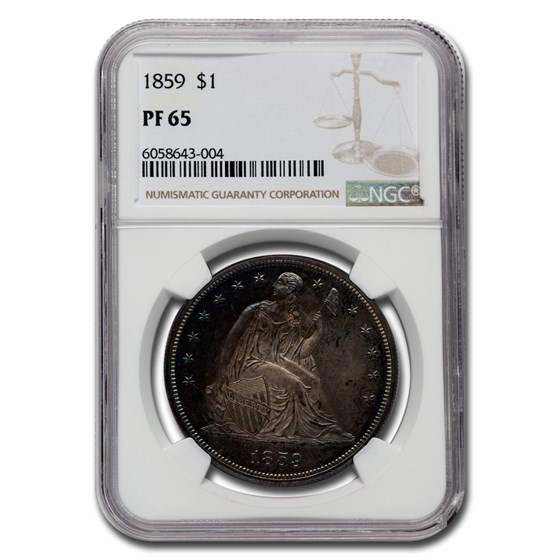1859 Liberty Seated Dollar PF-65 NGC 1859 Liberty Seated Dollar PF-65 NGC