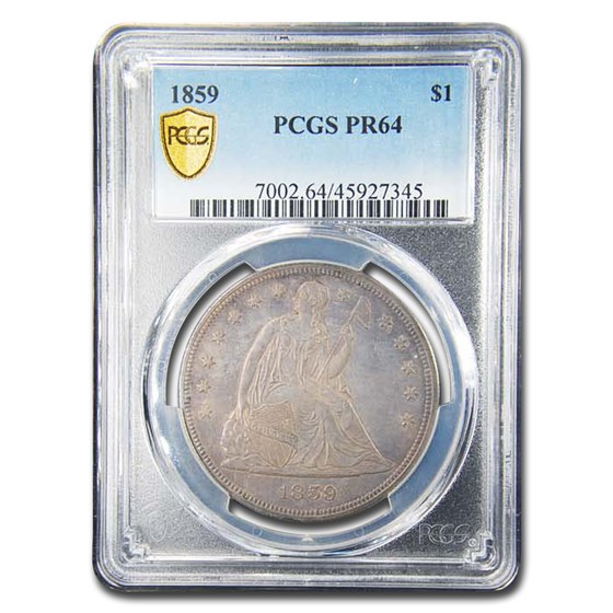 1859 Liberty Seated Dollar PR-64 PCGS 1859 Liberty Seated Dollar PR-64 PCGS