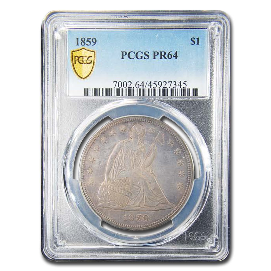 1859 Liberty Seated Dollar PR-64 PCGS