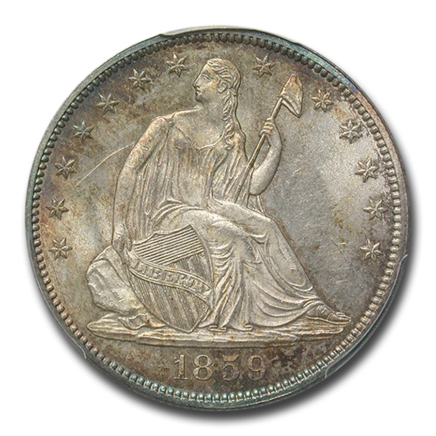 1859 (None) Phil Seated Liberty Half Dollar Value - APMEX