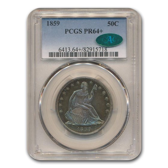 1859 Liberty Seated Half Dollar PR-64+ PCGS CAC 1859 Liberty Seated Half Dollar PR-64+ PCGS CAC