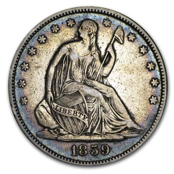 1859 Liberty Seated Half Dollar XF 1859 Liberty Seated Half Dollar XF