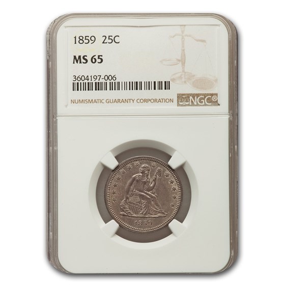 1859 Liberty Seated Quarter MS-65 NGC 1859 Liberty Seated Quarter MS-65 NGC