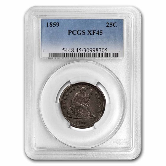 1859 Liberty Seated Quarter XF-45 PCGS 1859 Liberty Seated Quarter XF-45 PCGS