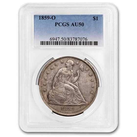 1859-O Liberty Seated Dollar AU-50 PCGS 1859-O Liberty Seated Dollar AU-50 PCGS