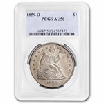 1859-O Liberty Seated Dollar AU-50 PCGS