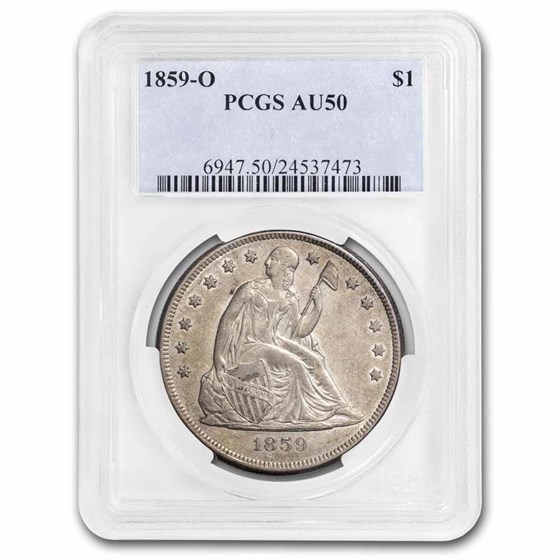 1859-O Liberty Seated Dollar AU-50 PCGS 1859-O Liberty Seated Dollar AU-50 PCGS