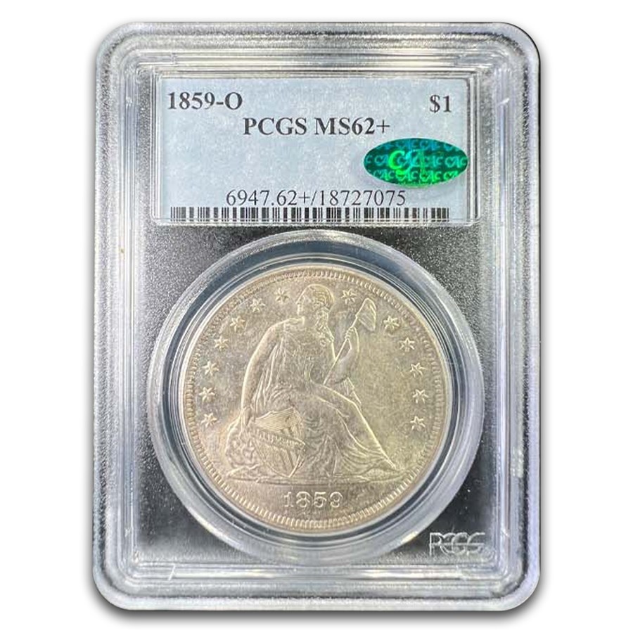 1859-O Liberty Seated Dollar MS-62+ PCGS CAC