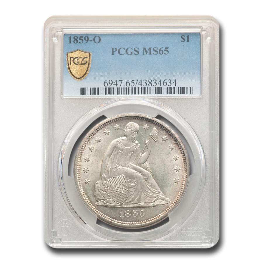 1859-O Liberty Seated Dollar MS-65 PCGS