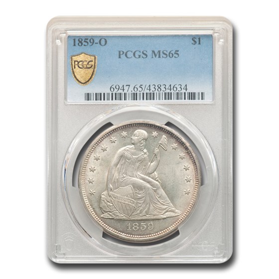 1859-O Liberty Seated Dollar MS-65 PCGS