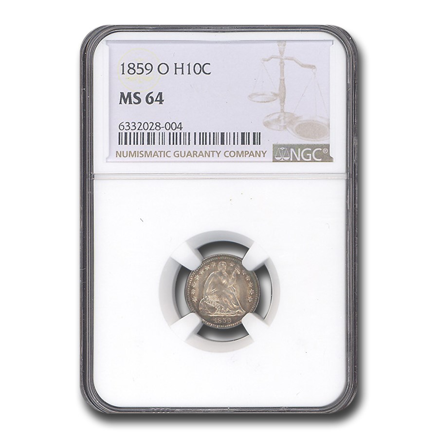 1859-O Liberty Seated Half Dime MS-64 NGC