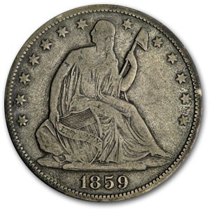 1859-O Liberty Seated Half Dollar Fine